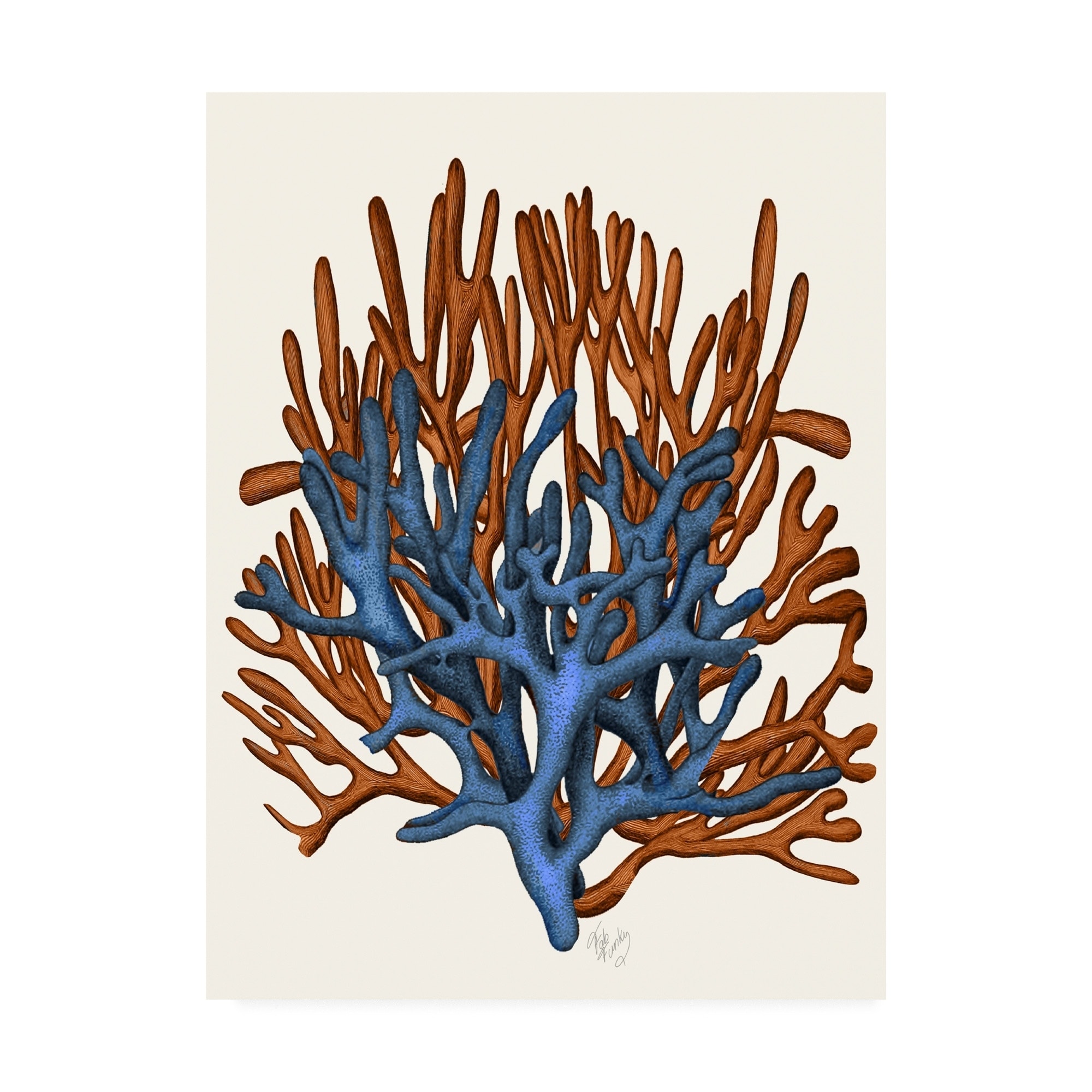 Fab Funky Blue and Orange Corals B Canvas Art - Bed Bath & Beyond