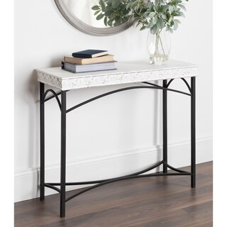 Kate and Laurel Strand Country Cottage White Wood/Plastic Console Table - 36x13x30