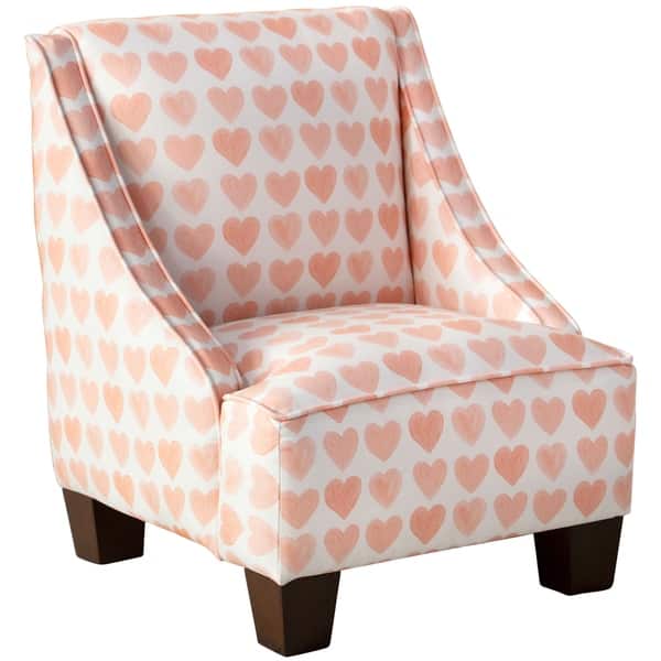 Shop Skyline Furniture Kids Swoop Arm Chair In Hearts Peach Free