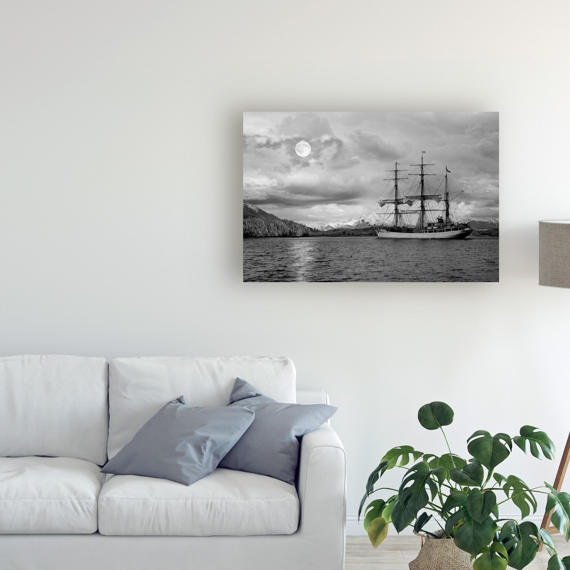 Monte Nagler Ghost Ship and Moonlight Juno Alaska Canvas Art - Bed Bath ...