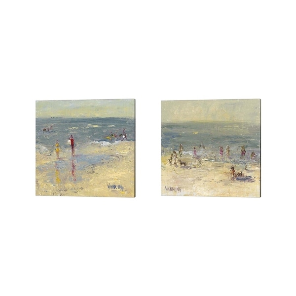 Marilyn Wendling 'Impasto Beach Day' Canvas Art (Set of 2)