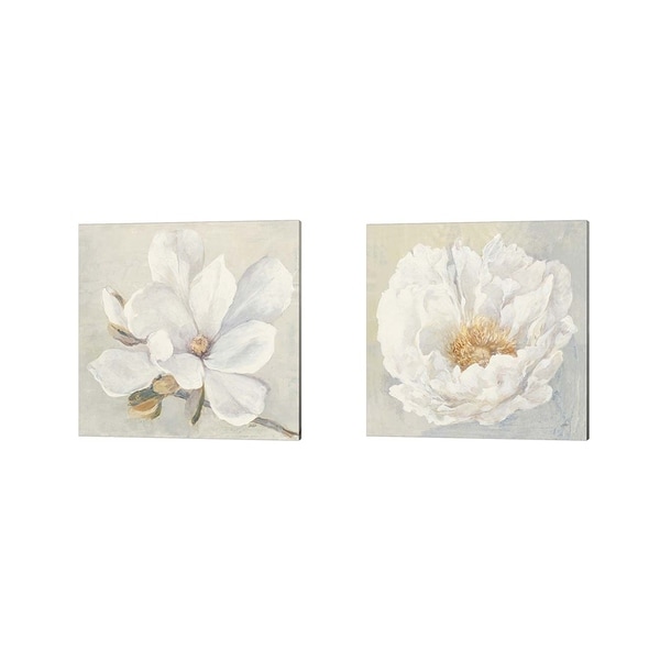 Julia Purinton 'Serene Magnolia & Peony' Canvas Art (Set of 2)