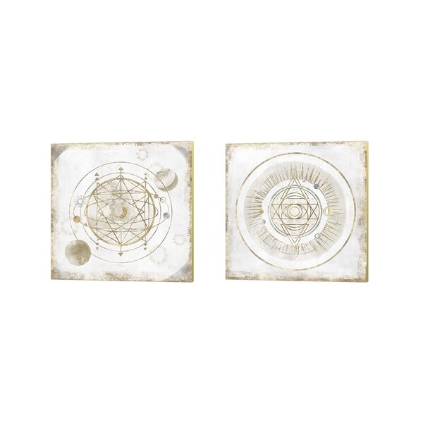Isabelle Z 'Golden Galaxy' Canvas Art (Set of 2)