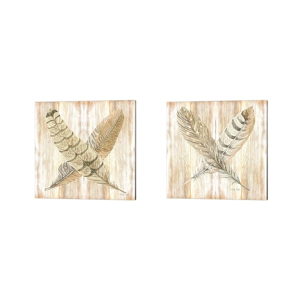 Cindy Jacobs 'Feathers Crossed' Canvas Art (Set of 2)