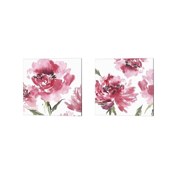 Isabelle Z 'Crimson Blossoms' Canvas Art (Set of 2)