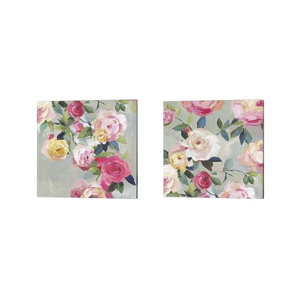 Asia Jensen 'Cascade of Roses' Canvas Art (Set of 2)