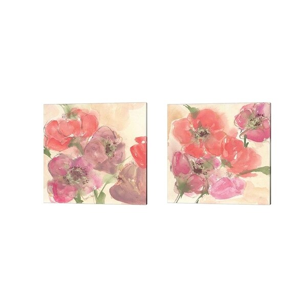Chris Paschke 'Coral Blooms' Canvas Art (Set of 2)