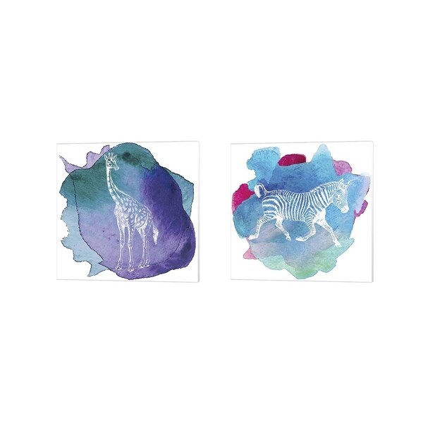 Tina Lavoie 'Color Spot Safari Animals C' Canvas Art (Set of 2)