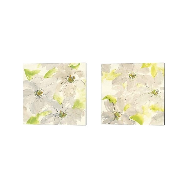 Chris Paschke 'Dancing Clematis' Canvas Art (Set of 2)