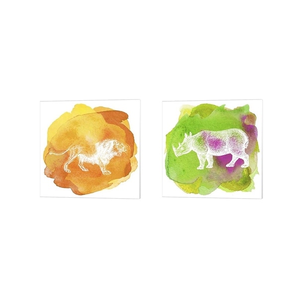 Tina Lavoie 'Color Spot Safari Animals B' Canvas Art (Set of 2)