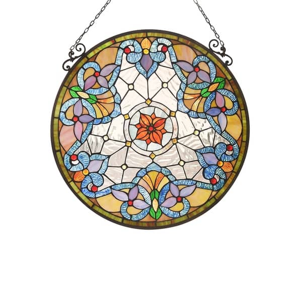 slide 2 of 3, Tiffany Style Flower Design Suncatcher