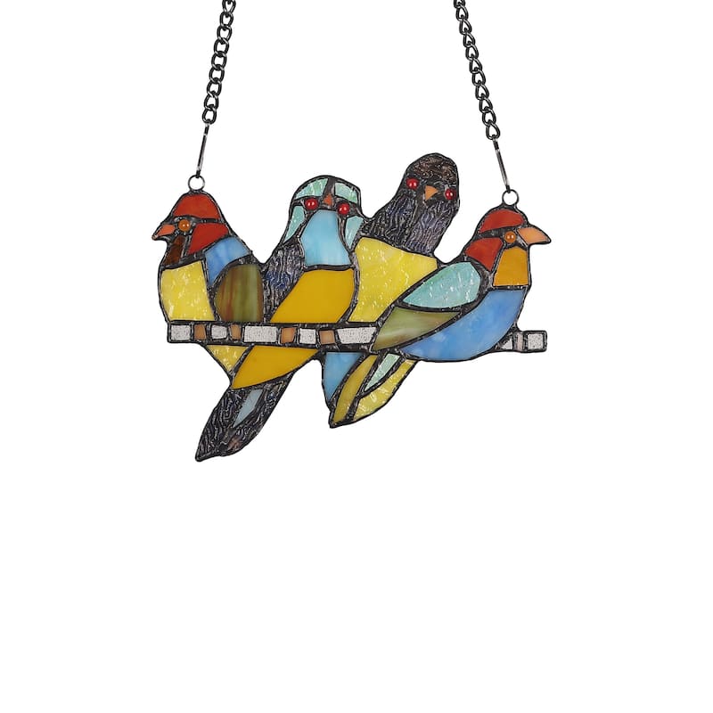 Tiffany Style Bird Design Suncatcher