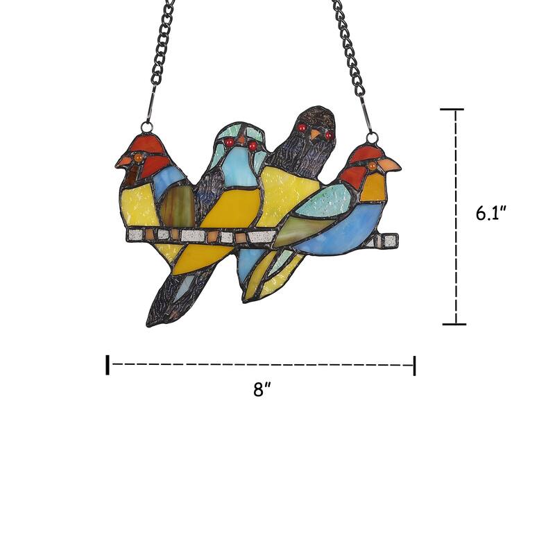 Tiffany Style Bird Design Suncatcher