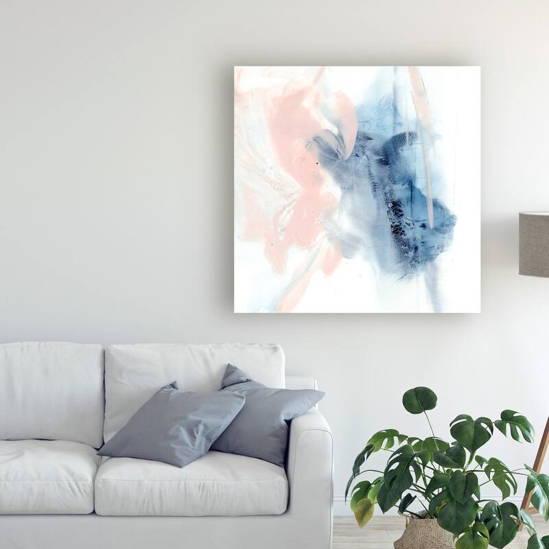 Ethan Harper 'Indigo And Blush Iii' Canvas Art