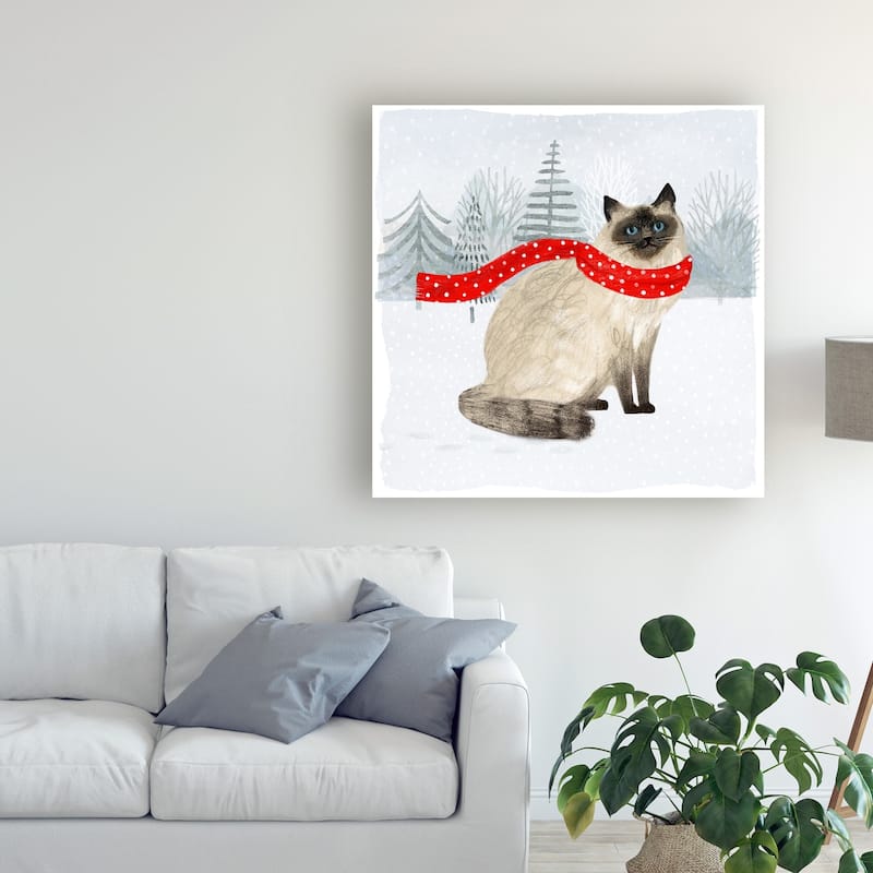 Victoria Borges 'Christmas Cats And Dogs Iii' Canvas Art