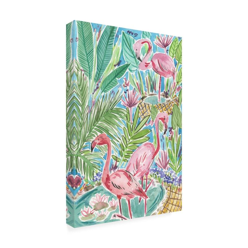 Melissa Wang 'Flamingo Paradise I' Canvas Art