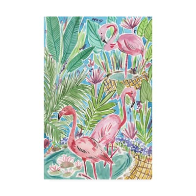 Melissa Wang 'Flamingo Paradise I' Canvas Art