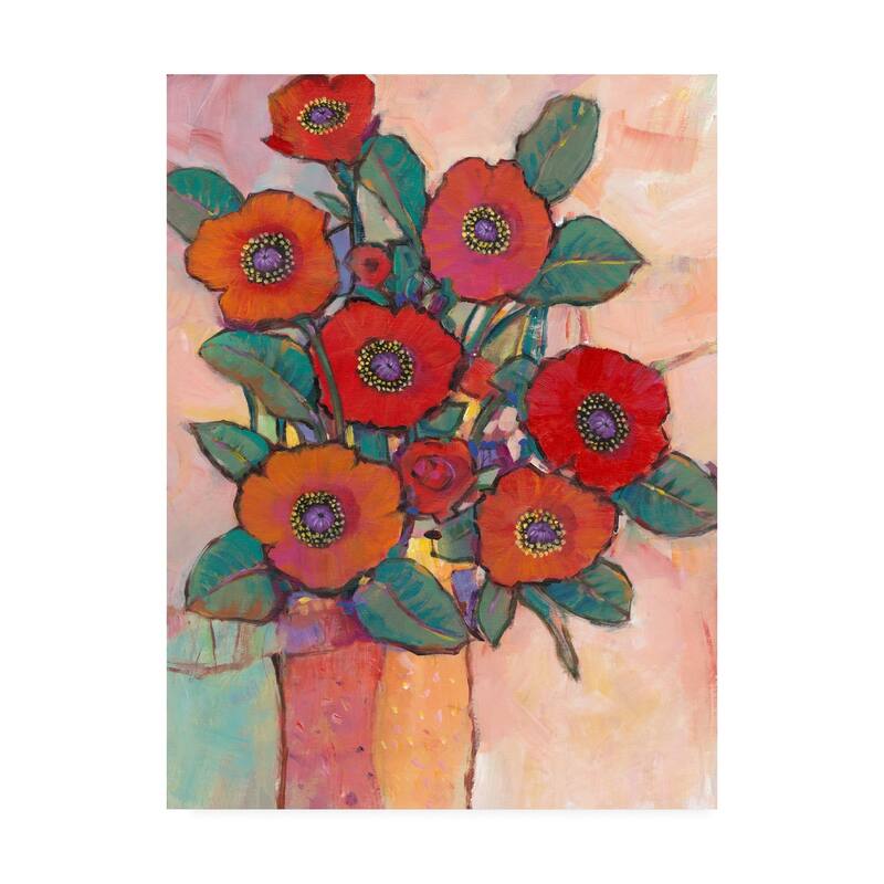 Tim O'Toole 'Poppies In A Vase I' Canvas Art