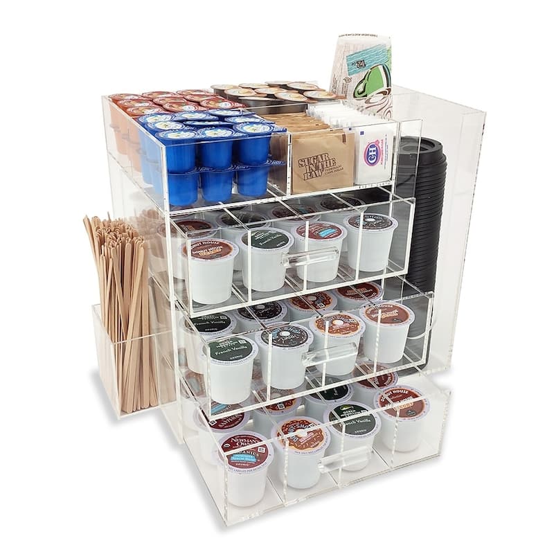 OnDisplay Acrylic Coffee Station with Drawers for Keurig® K-Cup Coffee Pods - N/A