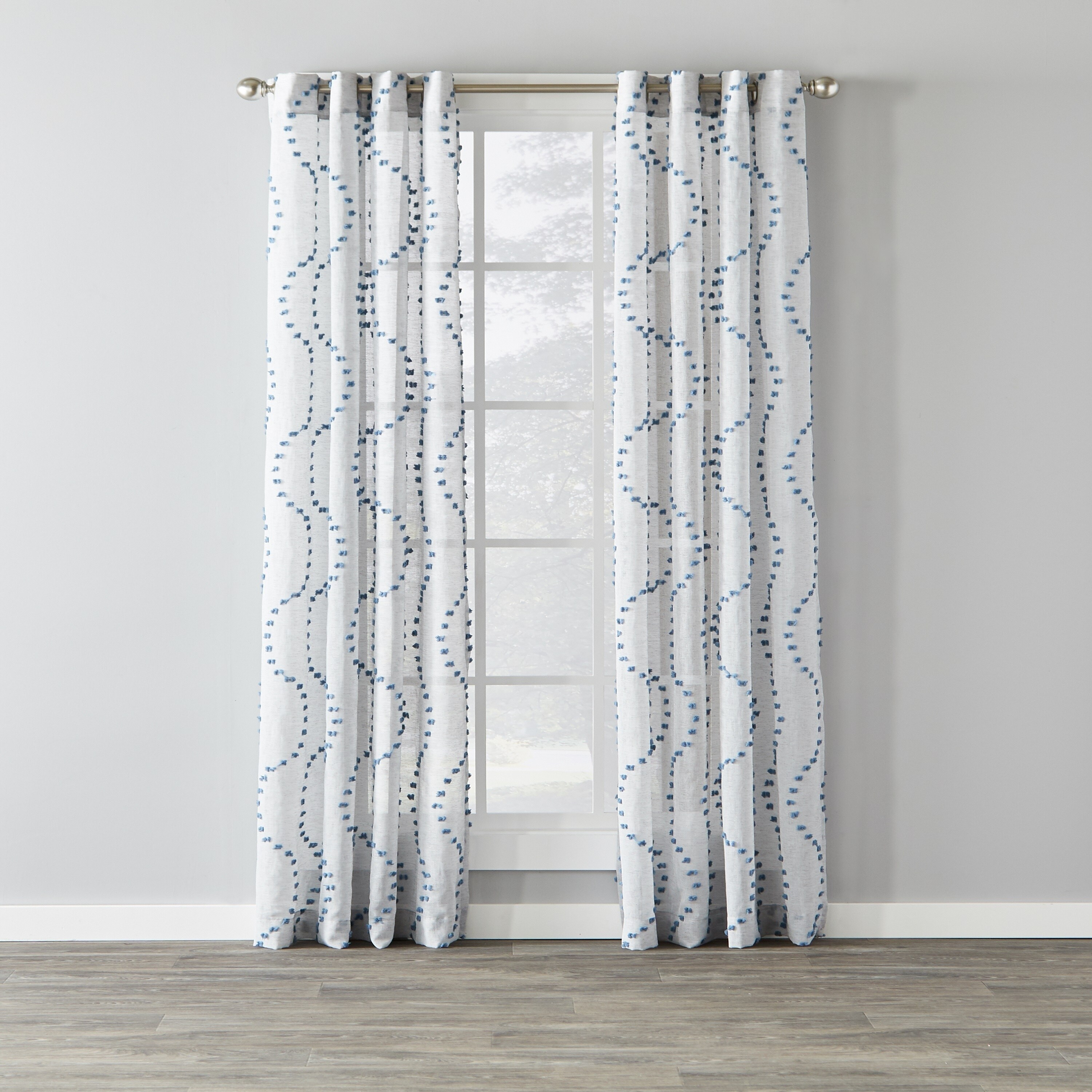 Firany I Zaslony 1 Set Swirl Design Blackout Lined Window Curtain