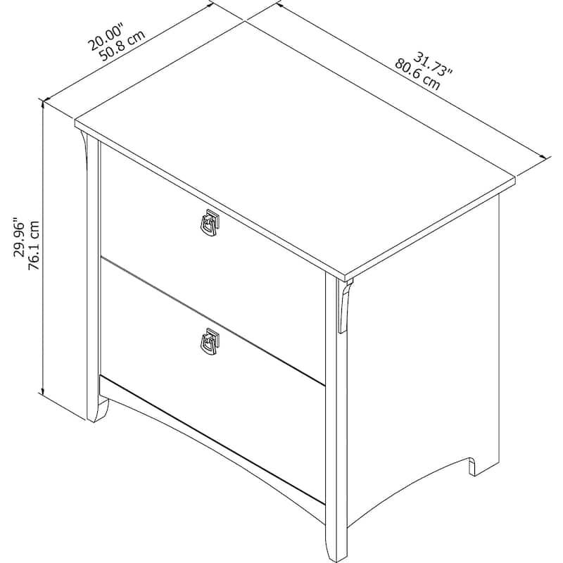 Bush Furniture Salinas Lateral File Cabinet in Cape Cod Gray