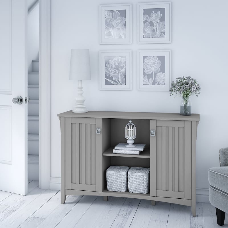 Bush Salinas Accent Storage Cabinet with Doors in Cape Cod Gray - 46.22"L x 12.76"W x 29.96"H