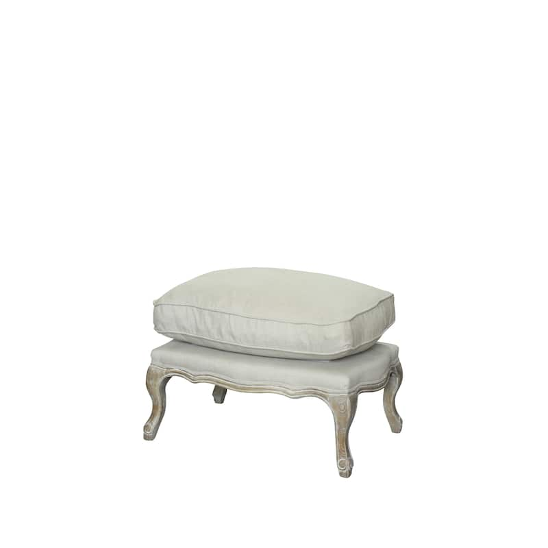 Rodney Ottoman in Antique White and Linen Fabric - On Sale - Bed Bath ...