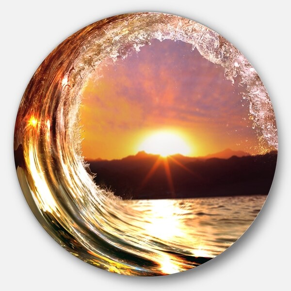 Shop Designart Colored Ocean Waves Falling Down Viii Modern