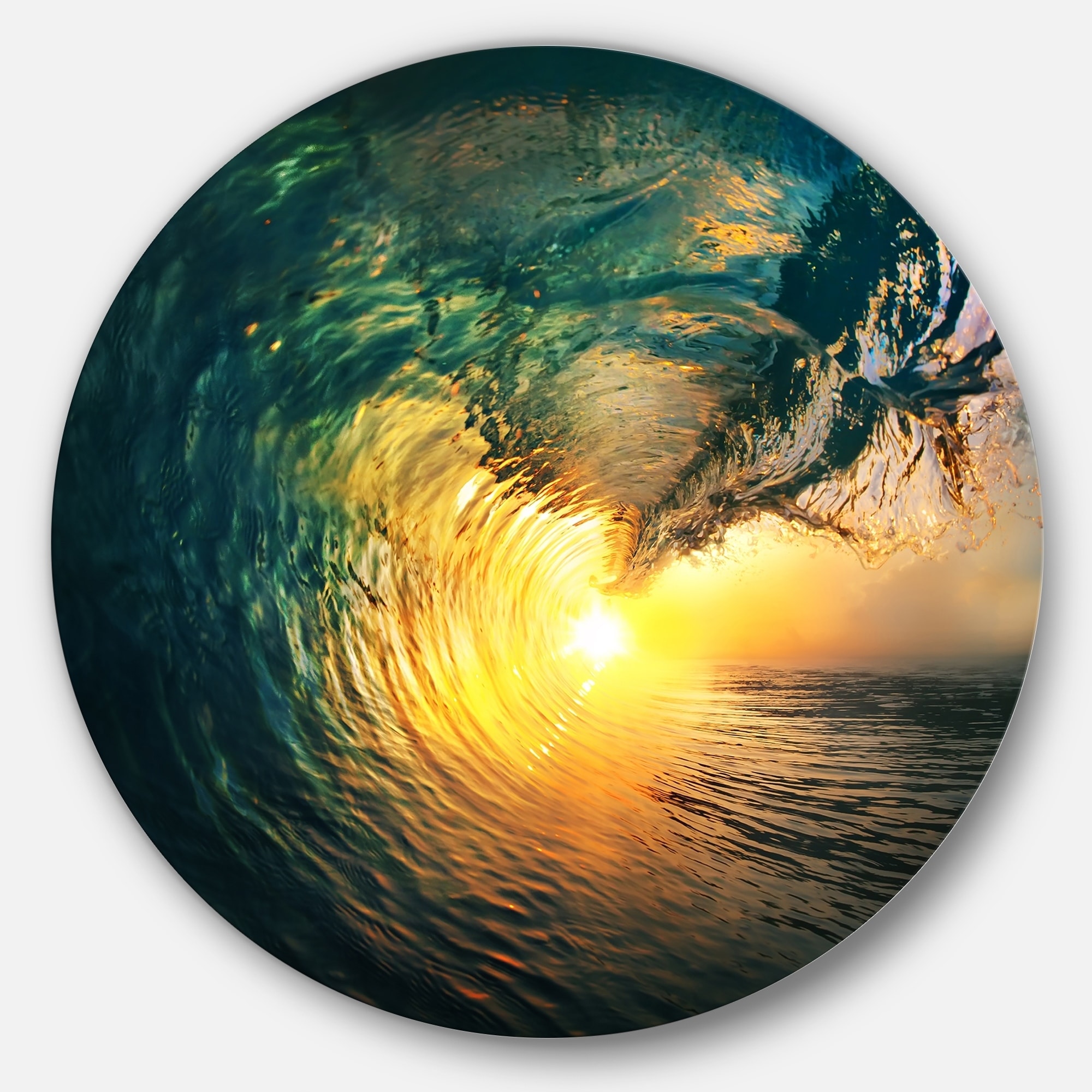 Shop Designart Colored Ocean Waves Falling Down Vi Modern