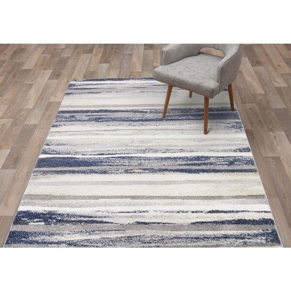 Concord Global Charlotte Retro Blue Area Rug - 5'3" x 7'3"