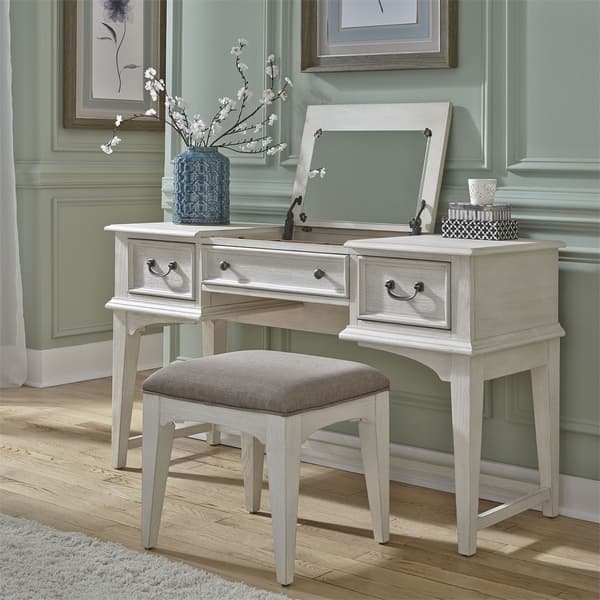 Liberty Bayside Antique White Vanity Desk On Liberty Bayside Antique White Vanity Desk On