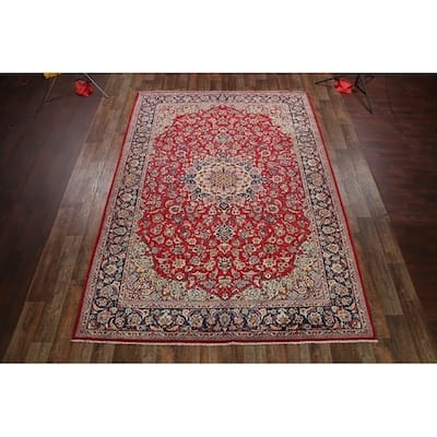 Vintage Hand Knotted Wool Najafabad Persian Area Rug Floral Carpet - 13'3" x 9'6"