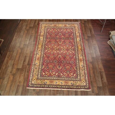 Hand Knotted Wool Antique Tehran Persian Floral Area Rug - 11'5" x 7'3"