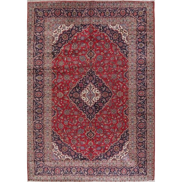 Traditional Hand Made Kashan Persian Medallion Area Rug Vintage - 13'3" x 9'5"