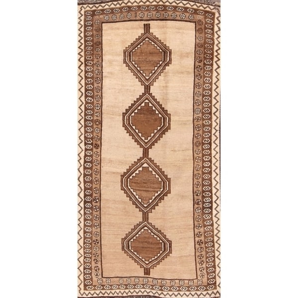 Gabbeh Hand Knotted Woolen Persian Geometric Area Rug - 7'6" x 3'10"