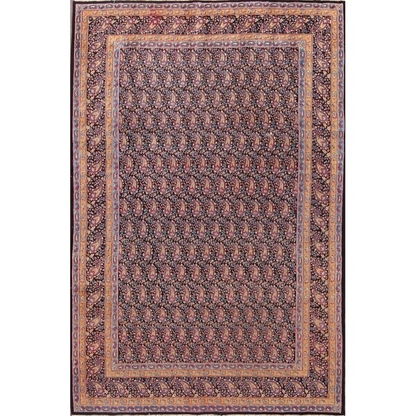 Vintage Hand Made Traditional Kerman Persian Paisley Area Rug Wool - 9'6" x 6'3"