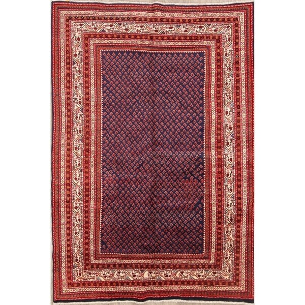 Botemir Persian Hand Made Wool Traditional Geometric Area Rug - 10'2" x 6'6"