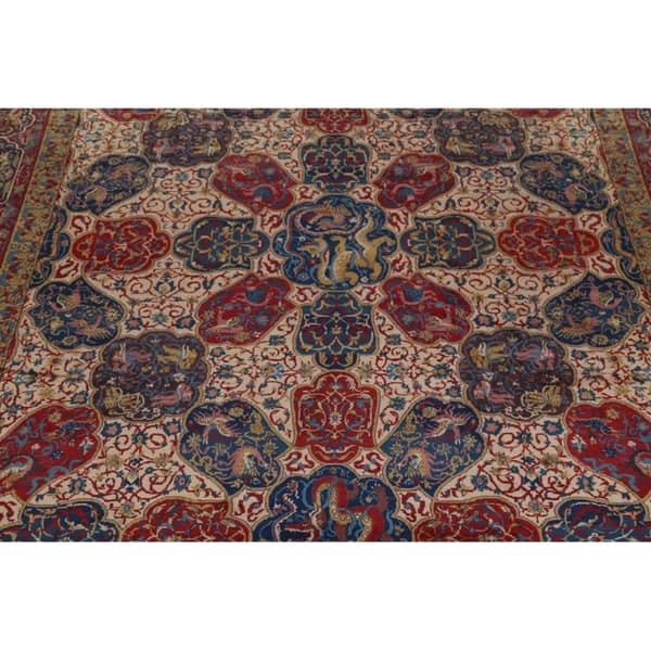 Antique Agra Taj Mahal Oriental Hand Knotted Wool Floral Area Rug 16 6 X 12 0 On Sale Overstock 26266318
