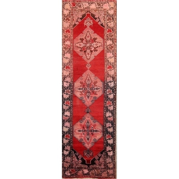 Antique Hand Made Wool Yahyali Oushak Turkish Traditional Rug - 10'7" x 3'6" runner