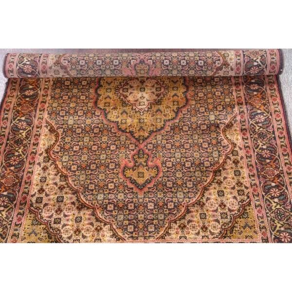 Vintage Hand Made Traditional Tabriz Mahi Persian Geometric Hand Made Traditional Tabriz Mahi