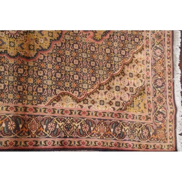 Vintage Hand Made Traditional Tabriz Mahi Persian Geometric Hand Made Traditional Tabriz Mahi