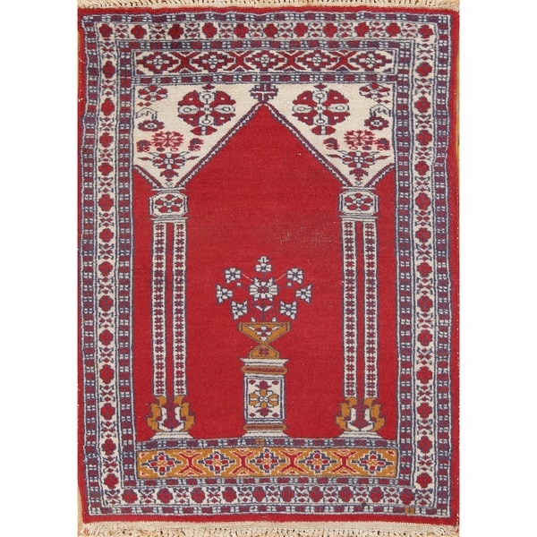 Hand Knotted Wool Anatolian Turkish Traditional Oriental Area Rug - 3' x 2'1"