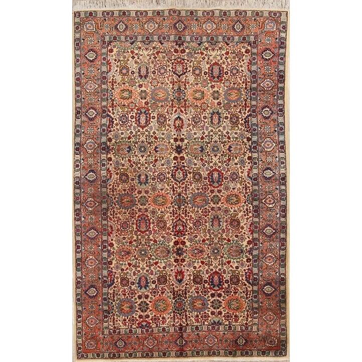 Tabriz Wool Hand Knotted Antique Area Rug Persian Brown - 10'3" x 6'4"
