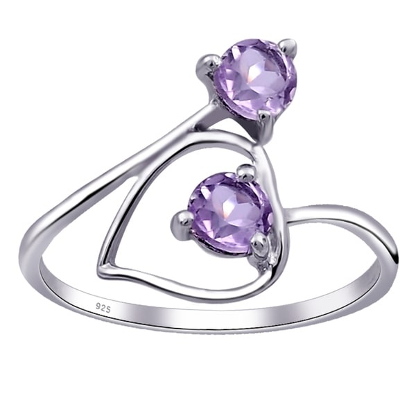 Attractive looking Amethyst 925 solid sterling silver ring for girls