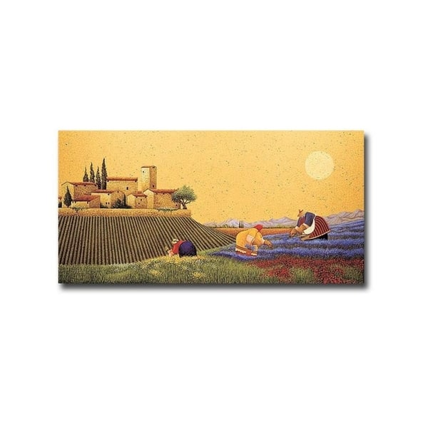 Hillside Flowers by Lowell Herrero Gallery Wrapped Canvas Giclee Art (18 in x 36 in, Ready to Hang)