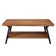 Harper & Bright Designs Solid Wood Coffee Table with Metal Legs - Thumbnail 2