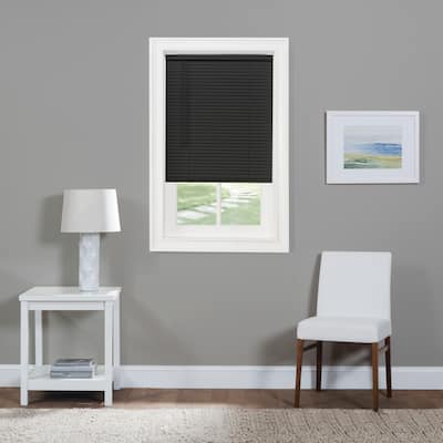 ACHIM Cordless GII Morningstar Black 1" Light Filtering Mini Blind