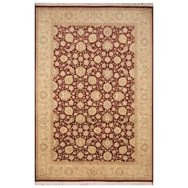 Handmade Tabriz Wool and Silk Rug (Pakistan) - 6'3 x 9'6