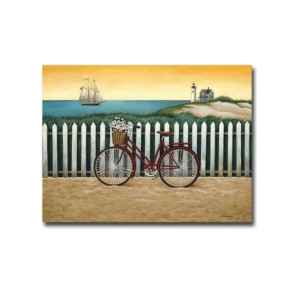 Cycle to the Beach by Lowell Herrero Gallery Wrapped Canvas Giclee Art (18 in x 24 in, Ready to Hang). Opens flyout.