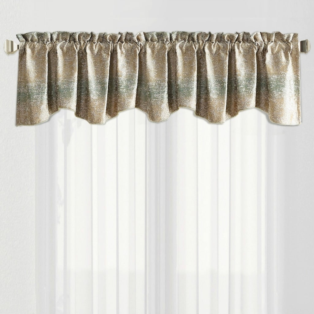 Peralta Jacquard Chenille Rod Pocket Window Valance Curtain